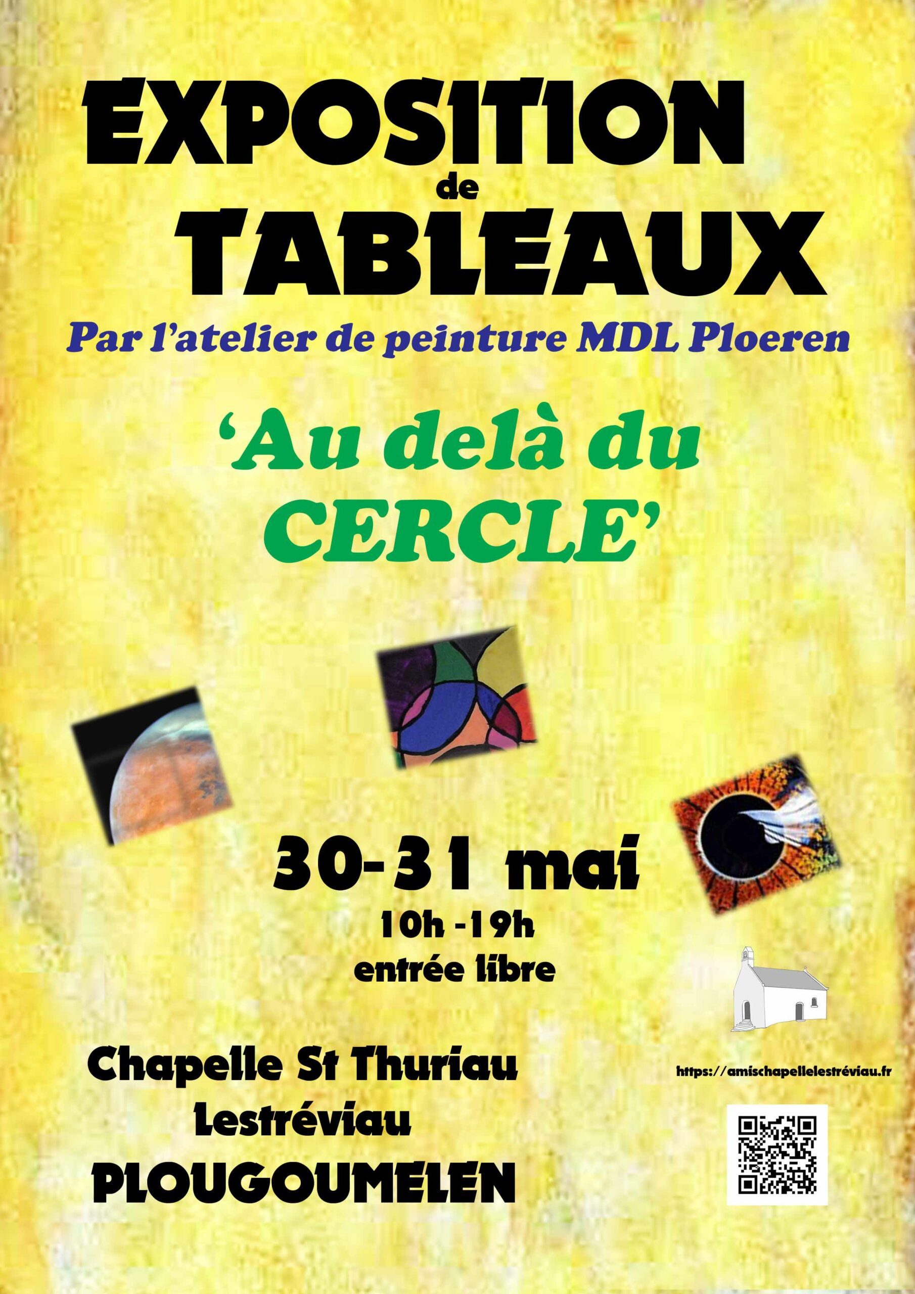 Lire la suite à propos de l’article – Exposition de peinture les 30 et 31 2026 mai sur le thème « Au delà du cercle ».